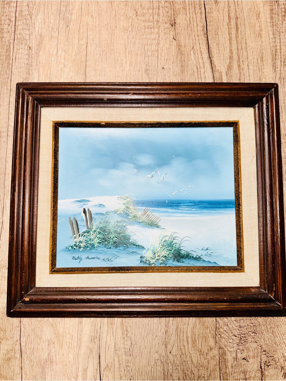 Coastal Seascape Framed Wall Art - Blue Beach Scene